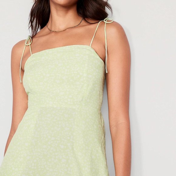 NWT Old Navy Fit & Flare Tie-Strap Floral Mini Dress for Women - Picture 3 of 7